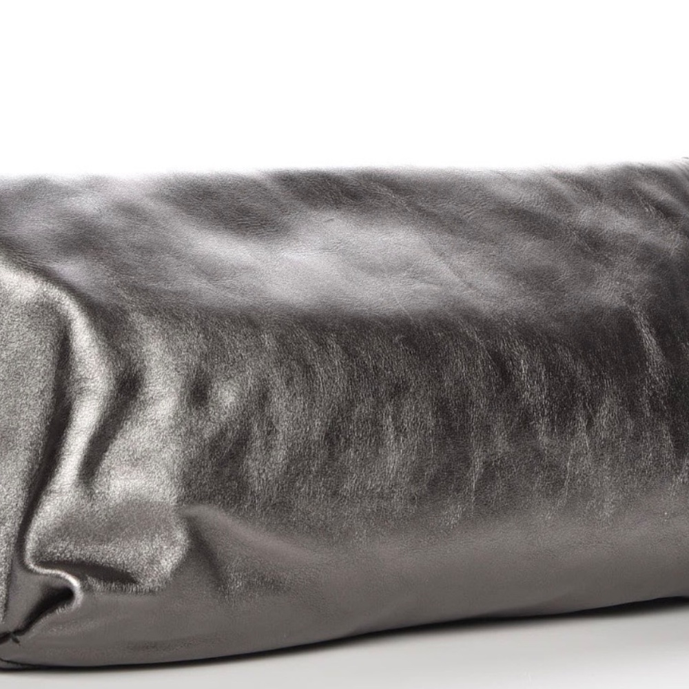 $1025 LANVIN PARIS Convertable Clutch Thick Buttery Leather Metallic Bag - Picture 16 of 16